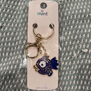 Blue and Gold Fish Keychain